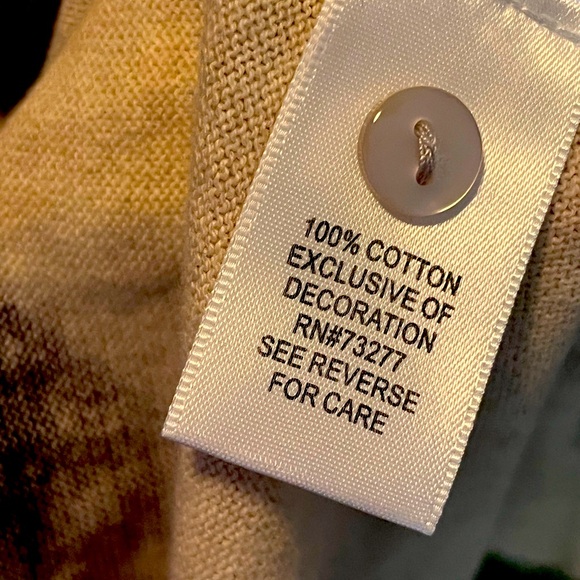 Simply Vera Wang Plum on Cream Abstract Cardigan Button Front V Neck Size M - Picture 8 of 10